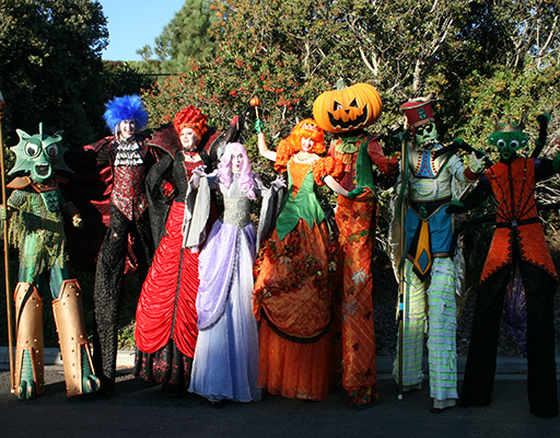 Family Friendly Halloween Stilt Walkers